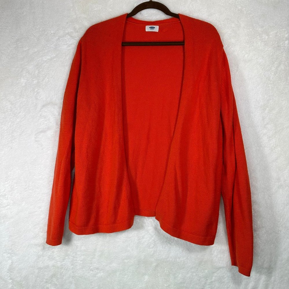 Old Navy Orange Open Cardigan‎ Long Sleeve Women's Size XXL Plus Size